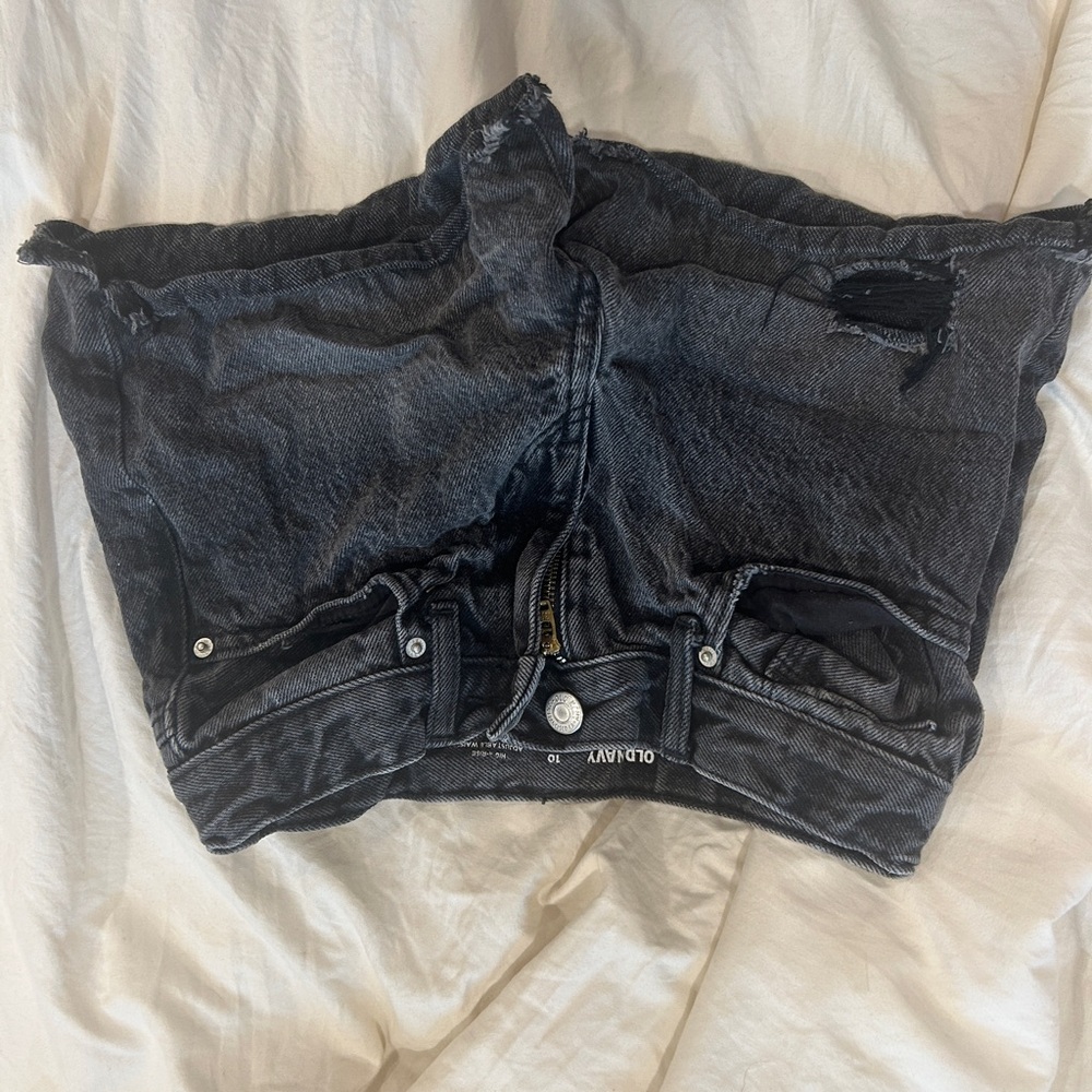 Old Navy Charcoal Distressed Denim Shorts